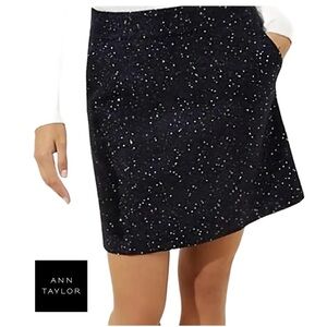 ANN TAYLOR NWT Black Knit Skirt With Sequins Size 2P